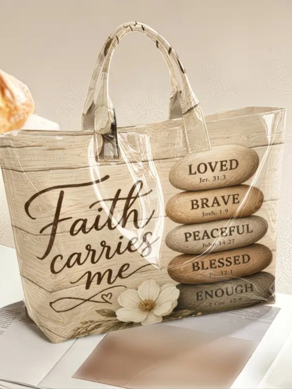 Inspirational PVC Tote Shoulder Bag - Picture 5 of 9